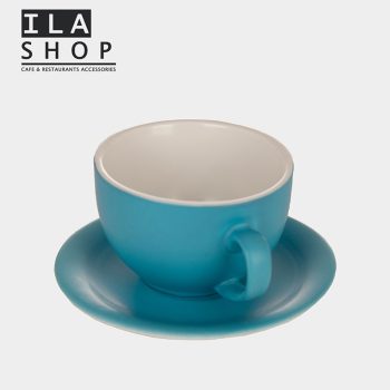 فنجان لاته آبی یک دستی ایلا