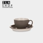 فنجان کاپوچینو طوسی براق یک دستی ایلا