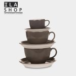فنجان کاپوچینو طوسی براق یک دستی ایلا - 2