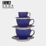 فنجان کاپوچینو آبی کاربنی یک دستی ایلا - 2