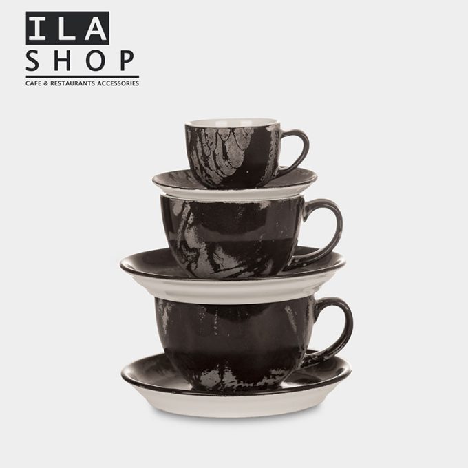 فنجان لاته یک دستی ایلا black & white - 2