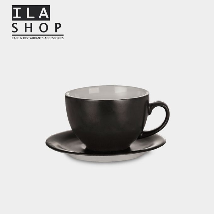 فنجان لاته مشکی مات یک دستی ایلا - 2