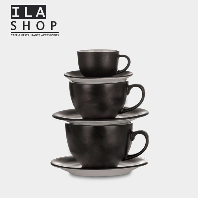 فنجان اسپرسو مشکی مات یک دستی ایلا - 2