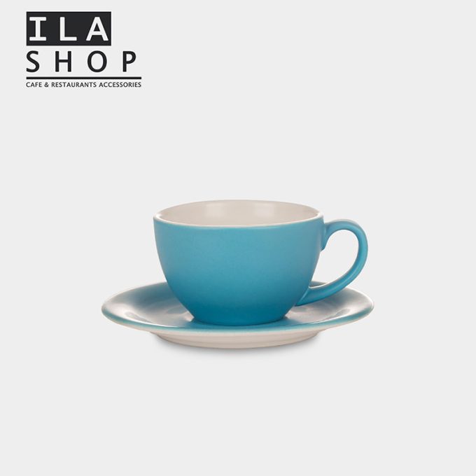 فنجان کاپوچینو آبی یک دستی ایلا