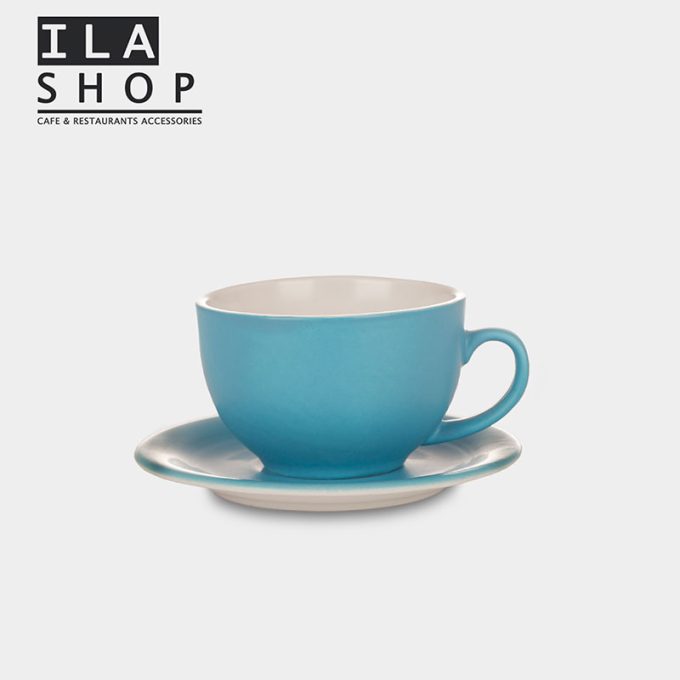 فنجان لاته آبی یک دستی ایلا