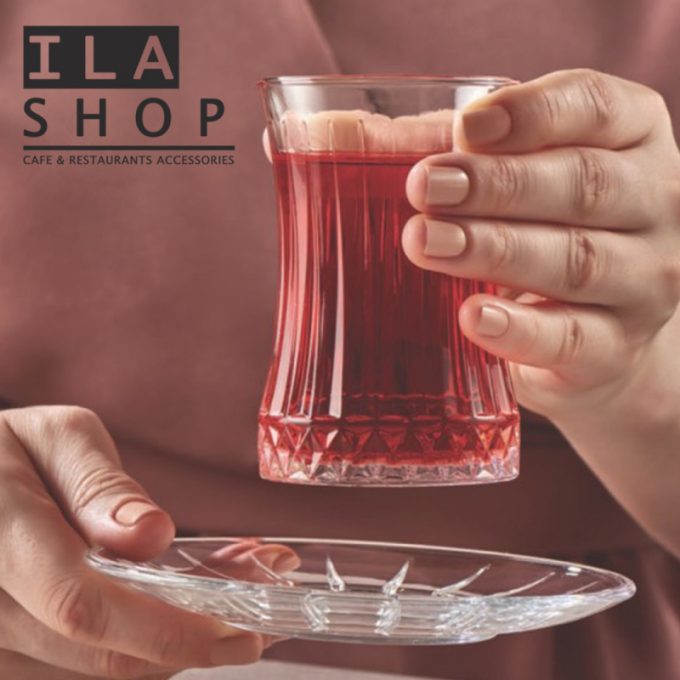 استکان نعلبکی الیسا 950054 پاشا 6 عددی ایلا