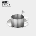 فنجان نعلبکی استیل یک عددی ایلا - 2