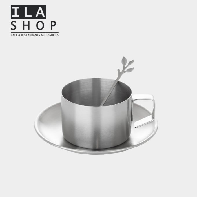 فنجان نعلبکی استیل یک عددی ایلا - 2