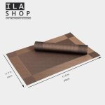 زیر بشقابی 30×45 سانتی قهوه ای 12 عددی ایلا