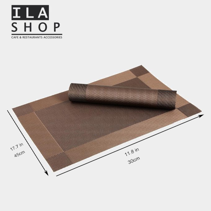 زیر بشقابی 30×45 سانتی قهوه ای 12 عددی ایلا