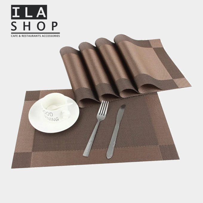 زیر بشقابی 30×45 سانتی قهوه ای 12 عددی ایلا - 3