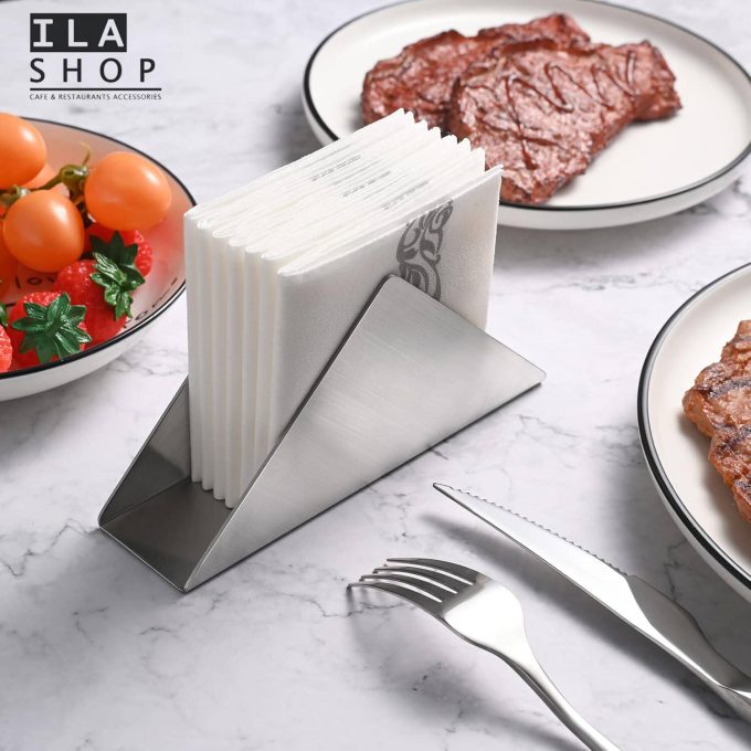 جای دستمال کوکتل استیل مثلثی یک عددی ایلا - 3