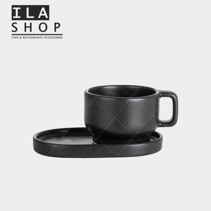 فنجان لاته مشکی آرتیزان شش عددی ایلا