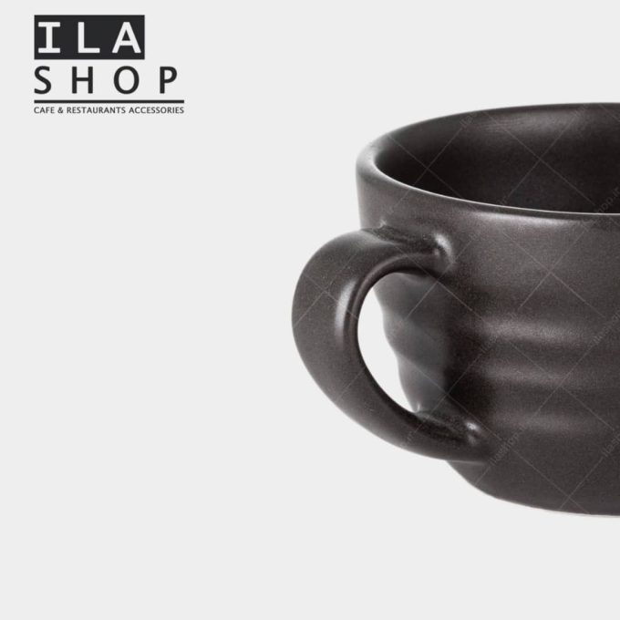 فنجان لاته مشکی رینگ دار شش عددی ایلا - 2