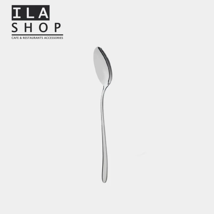 قاشق دسر خوری استیل براق مدل دونا یک دستی ایلا