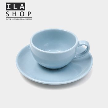 فنجان نعلبکی لته آبی مات
